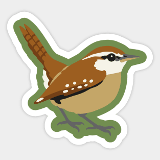 Carolina Wren Songbird Art Sticker